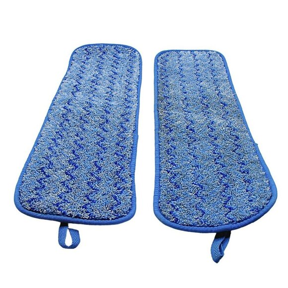 Rubbermaid Commercial HYGEN Q410 Microfiber Wet Pad With Scrubber Lot Of 2 Blue - Picture 1 of 10